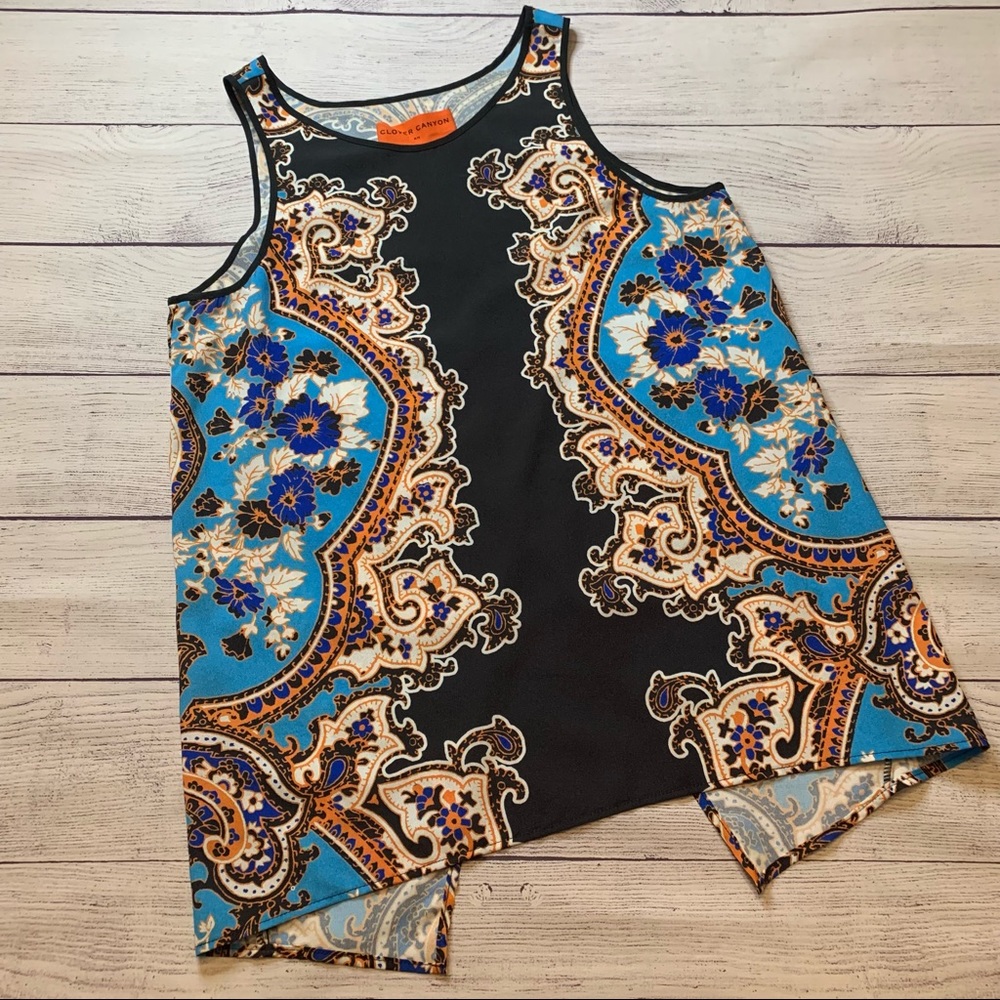 Clover Canyon Sleeveless Split-Back Blouse - Small
